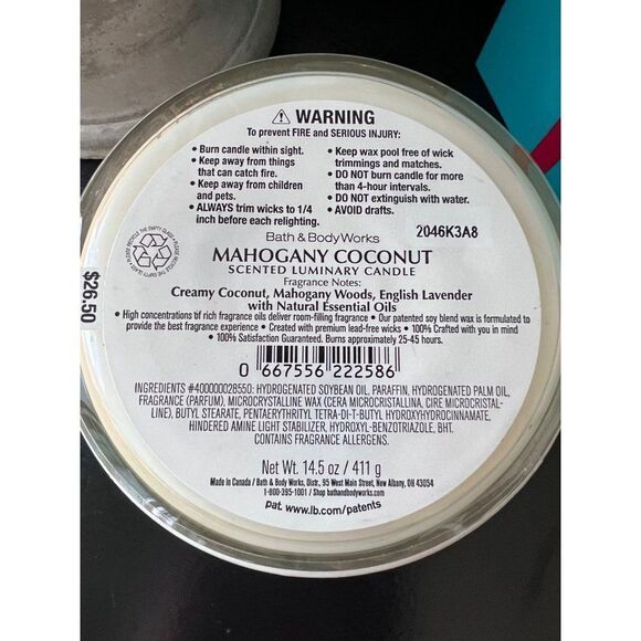BBW MAHOGANY COCONUT Candle Bath And Body Works - Picture 5 of 6